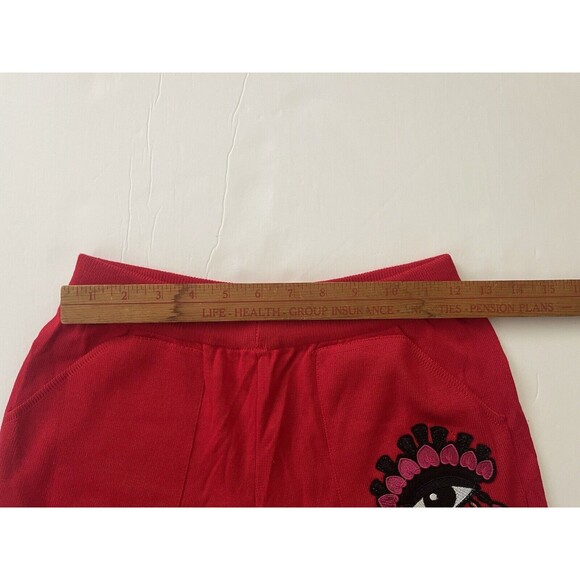 Red Embroidered Eye Motif Sweatshirt And Pants With Pockets Size Small No Tags - Picture 8 of 14